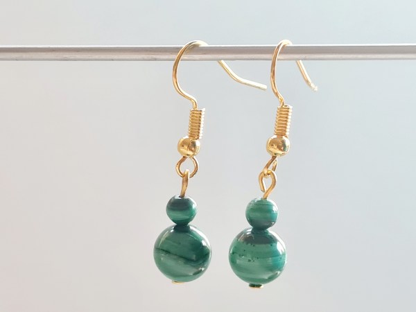 Boucles d'oreilles malachite